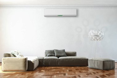 Klima 3d render çizim ile modern iç