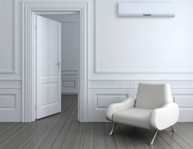 Klima 3d render çizim ile modern iç