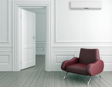 Klima 3d render çizim ile modern iç