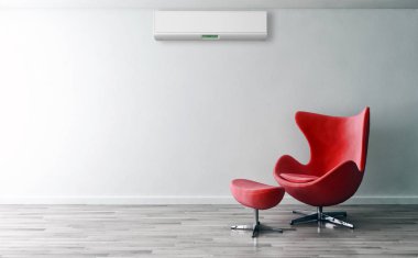 Klima 3d render çizim ile modern iç