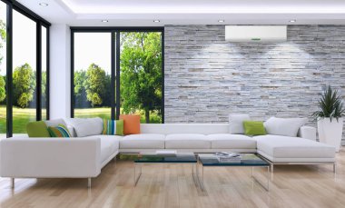 Klima 3d render çizim ile modern iç