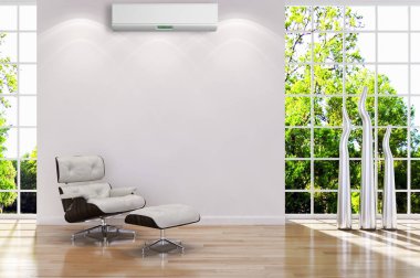 Klima 3d render çizim ile modern iç