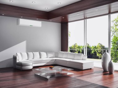 Klima 3d render çizim ile modern iç