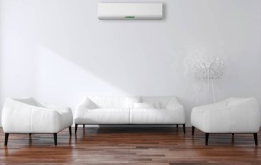 Klima 3d render çizim ile modern iç