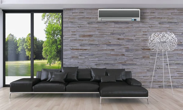 Modern Interieur Met Airconditioning Rendering Illustratie — Stockfoto