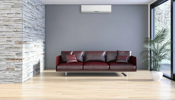 Klima 3d render çizim ile modern iç