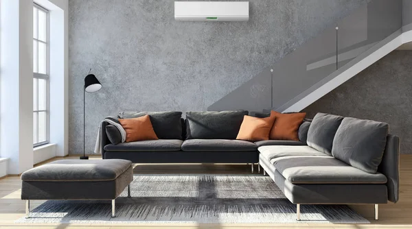 Klima 3d render çizim ile modern iç