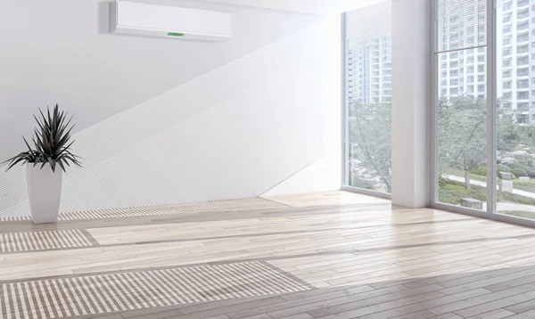 Klima 3d render çizim ile modern iç