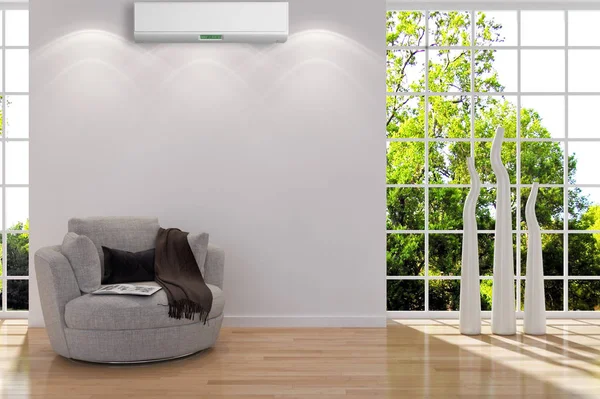 Modern Interieur Met Airconditioning Rendering Illustratie — Stockfoto