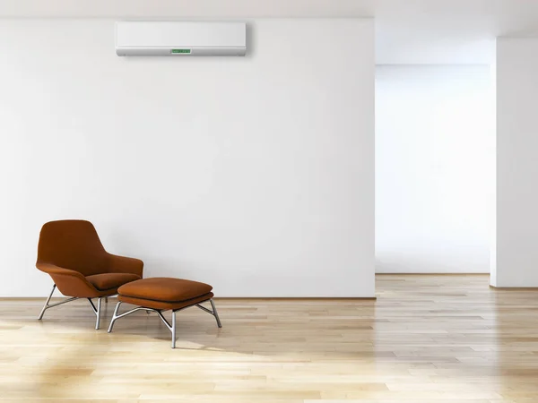 Modern Interieur Met Airconditioning Rendering Illustratie — Stockfoto