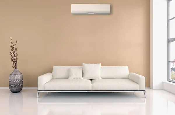 Modern Interieur Met Airconditioning Rendering Illustratie — Stockfoto