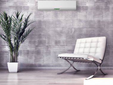 Klima 3d render çizim ile modern iç