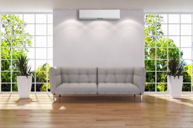 Klima 3d render çizim ile modern iç