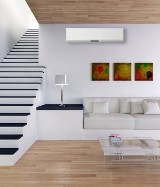 Klima 3d render çizim ile modern iç