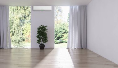 Klima 3d render çizim ile modern iç