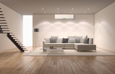 Klima 3d render çizim ile modern iç