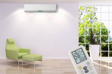 Klima 3d render çizim ile modern iç