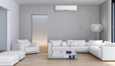 Klima 3d render çizim ile modern iç