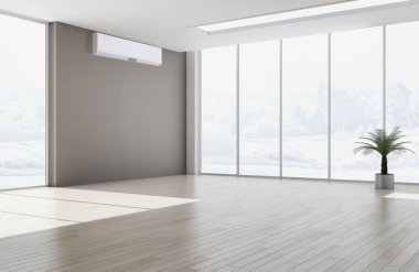 Klima 3d render çizim ile modern iç