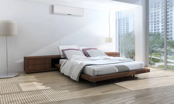 Klima 3d render çizim ile modern iç