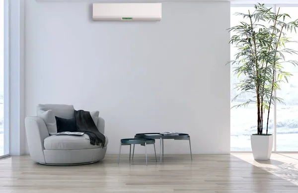 Modern Interieur Met Airconditioning Rendering Illustratie — Stockfoto