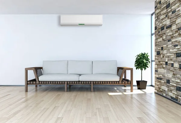 Modern Interieur Appartement Met Airconditioning Rendering Illustratie — Stockfoto