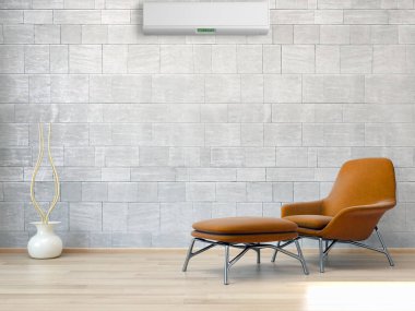 Klima 3d render çizim ile modern iç daire