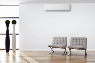 Klima 3d render çizim ile modern iç daire