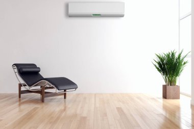 Klima 3d render çizim ile modern iç daire