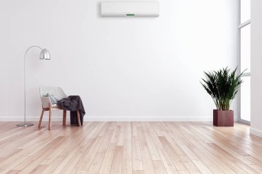 Klima 3d render çizim ile modern iç daire