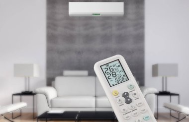 Klima 3d render çizim ile modern iç daire