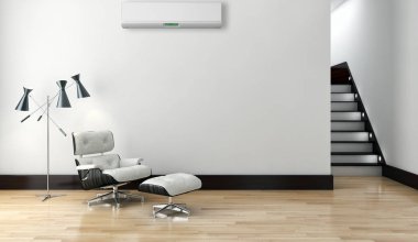 Klima 3d render çizim ile modern iç daire