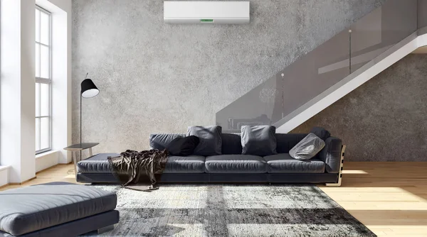 Modern Interior Apartment Air Conditioning Rendering Illustration — Stock Photo, Image