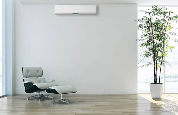Moderno Apartamento Interior Con Aire Acondicionado Representación Ilustración — Foto de Stock