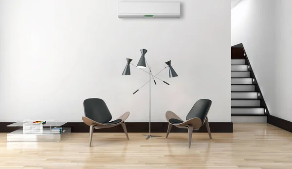 Apartamento Interior Moderno Com Condicionado Renderização Ilustração — Fotografia de Stock