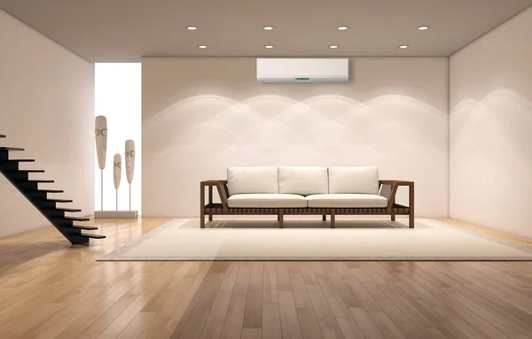 Moderno Apartamento Interior Con Aire Acondicionado Representación Ilustración —  Fotos de Stock