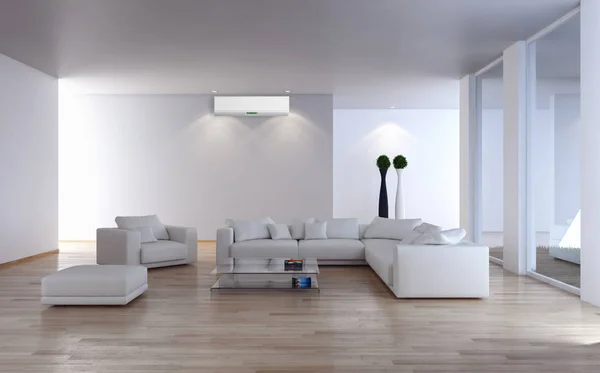 Moderno Apartamento Interior Con Aire Acondicionado Representación Ilustración — Foto de Stock