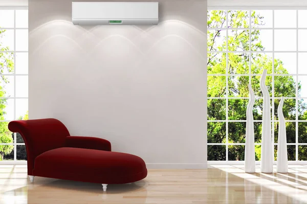 Klima 3d render çizim ile modern iç daire