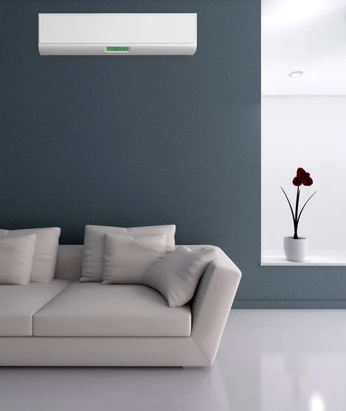 Modern Interieur Appartement Met Airconditioning Rendering Illustratie — Stockfoto