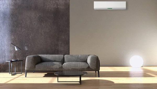 Modern Interieur Appartement Met Airconditioning Rendering Illustratie — Stockfoto