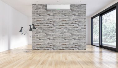 Klima 3d render çizim ile modern iç daire