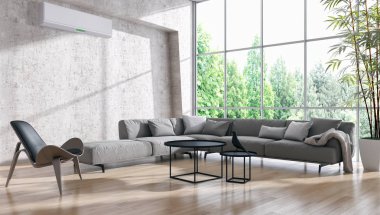 Klima 3d render çizim ile modern iç