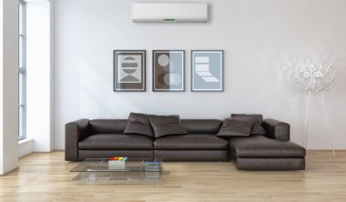 Klima 3d render çizim ile modern iç
