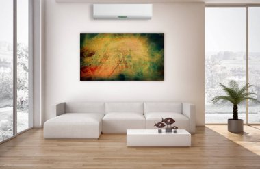 Klima 3d render çizim ile modern iç