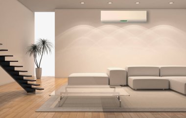 Klima 3d render çizim ile modern iç