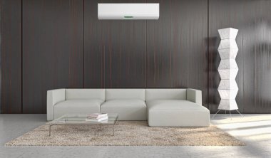 Klima 3d render çizim ile modern iç