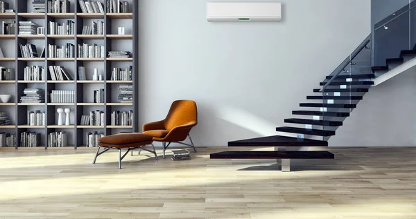 Modern Interieur Met Airconditioning Rendering Illustratie — Stockfoto