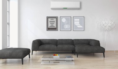 Klima 3d render çizim ile modern iç