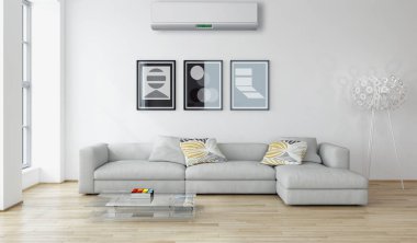 Klima 3d render çizim ile modern iç