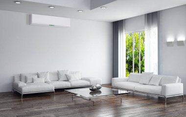 Klima 3d render çizim ile modern iç